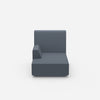Small chaise longue with high back from the front