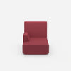 Small chaise longue with high back from the front