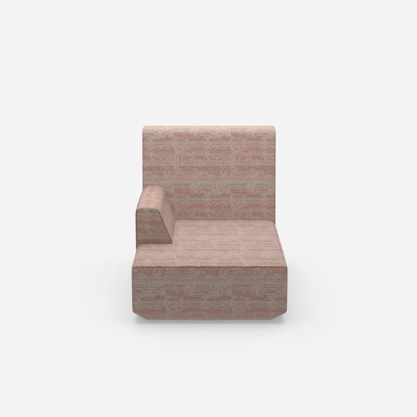 Small chaise longue with high back from the front