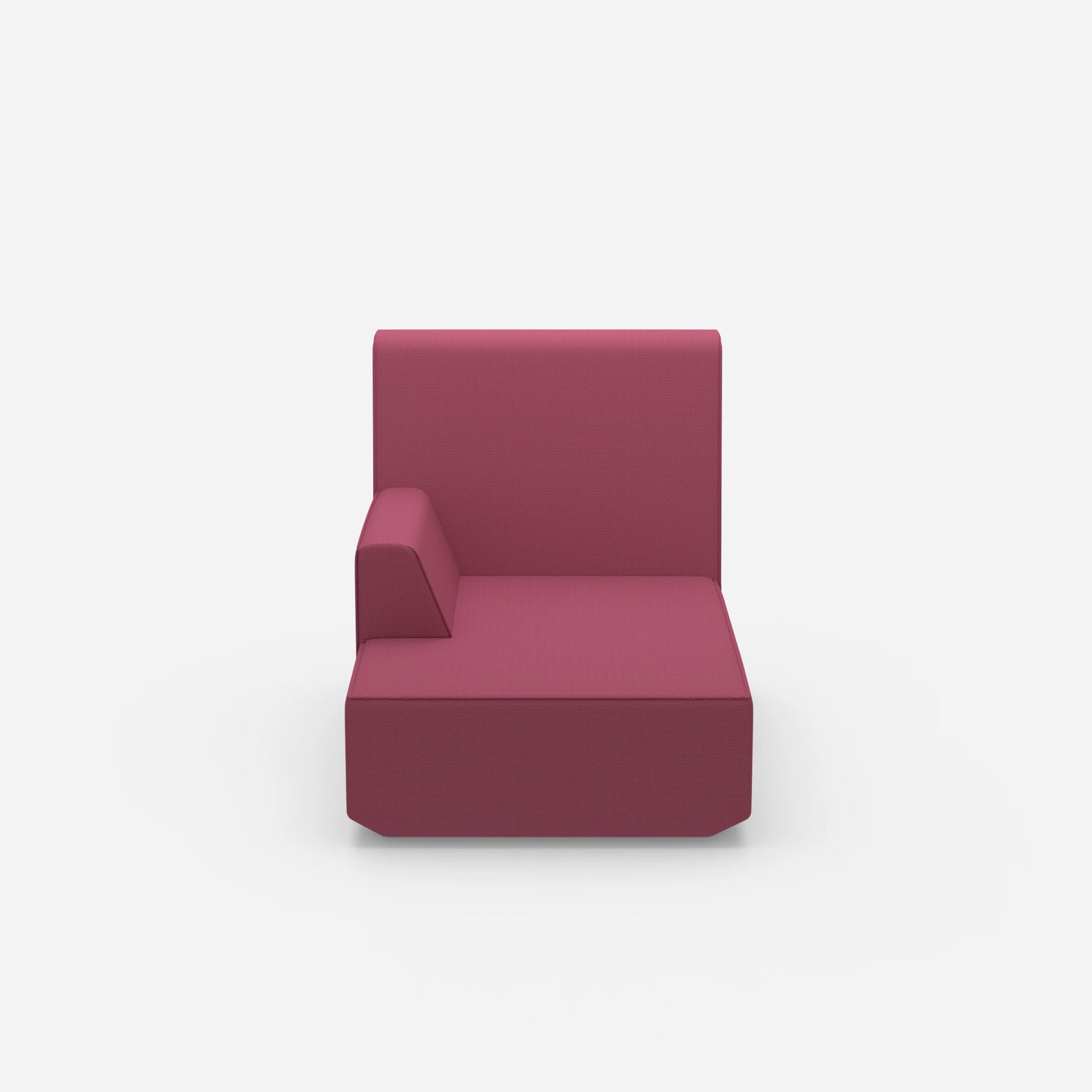 Small chaise longue with high back from the front