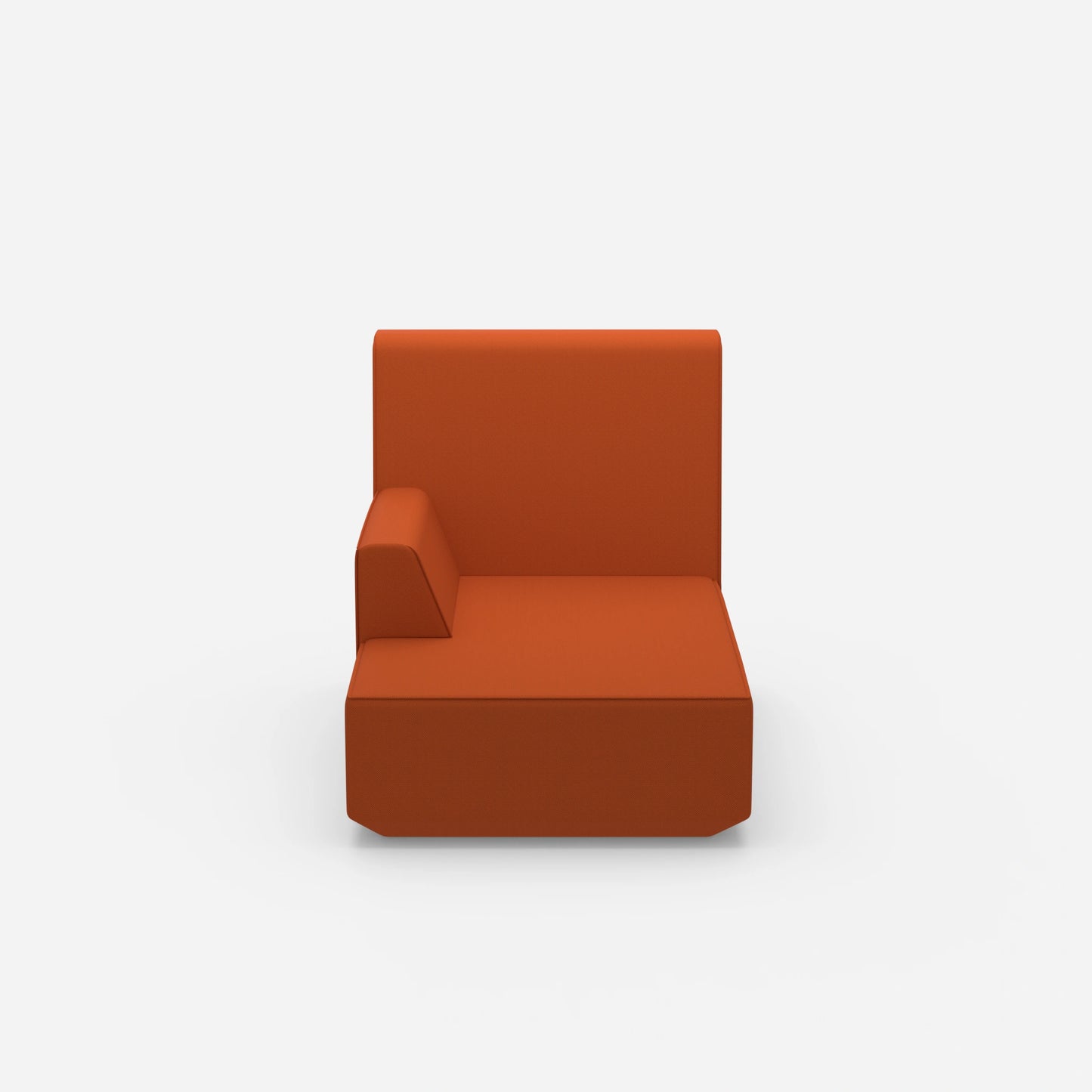 Small chaise longue with high back from the front