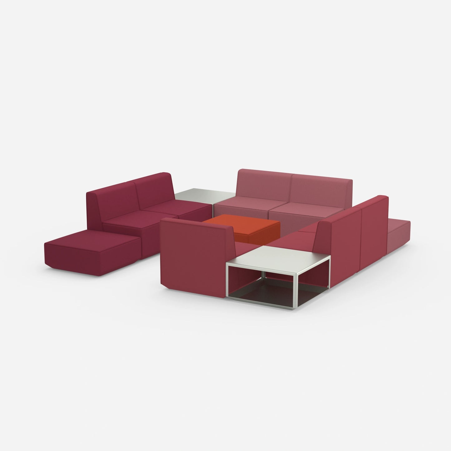 Communicative sofa island from the side