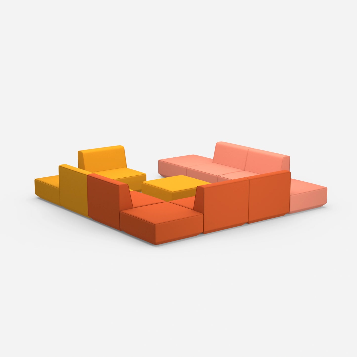 Communicative sofa island from behind