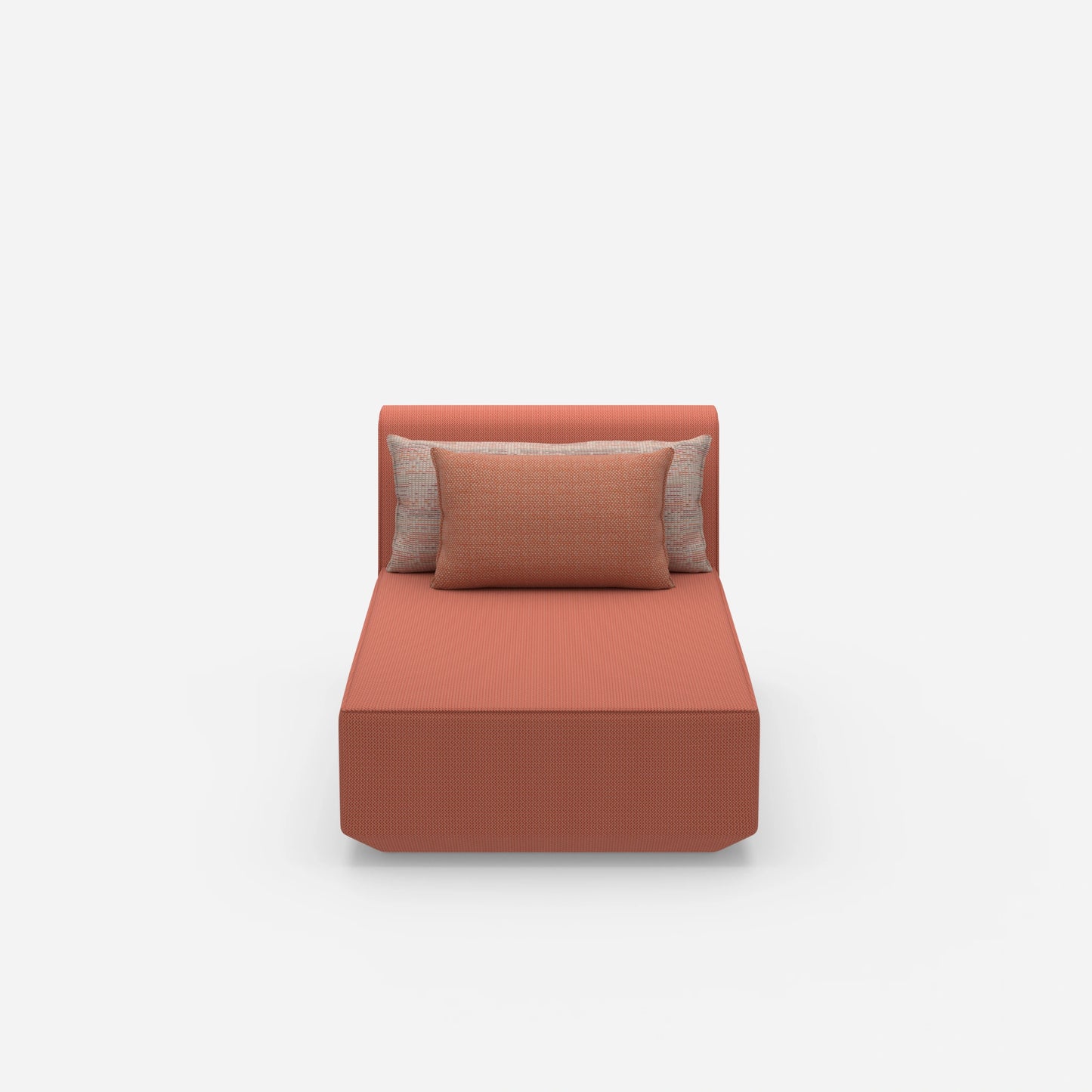 Modern chaise longue from the front