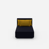Modern chaise longue from the front