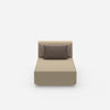 Modern chaise longue from the front