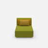 Modern chaise longue from the front