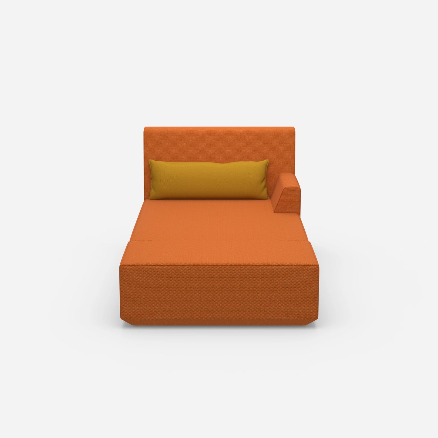Modern chaise longue for sleeping 120 cm wide from the front