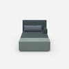Modern chaise longue for sleeping 120 cm wide from the front