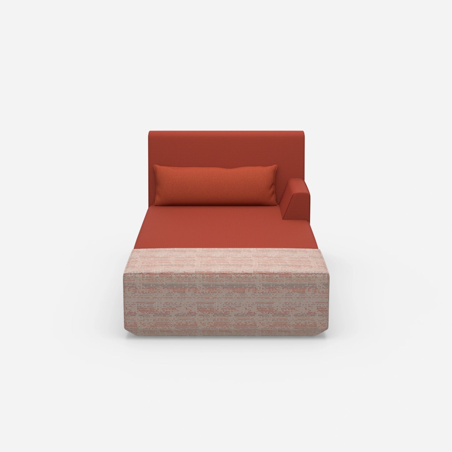 Modern chaise longue for sleeping 120 cm wide from the front