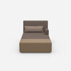 Modern chaise longue for sleeping 120 cm wide from the front