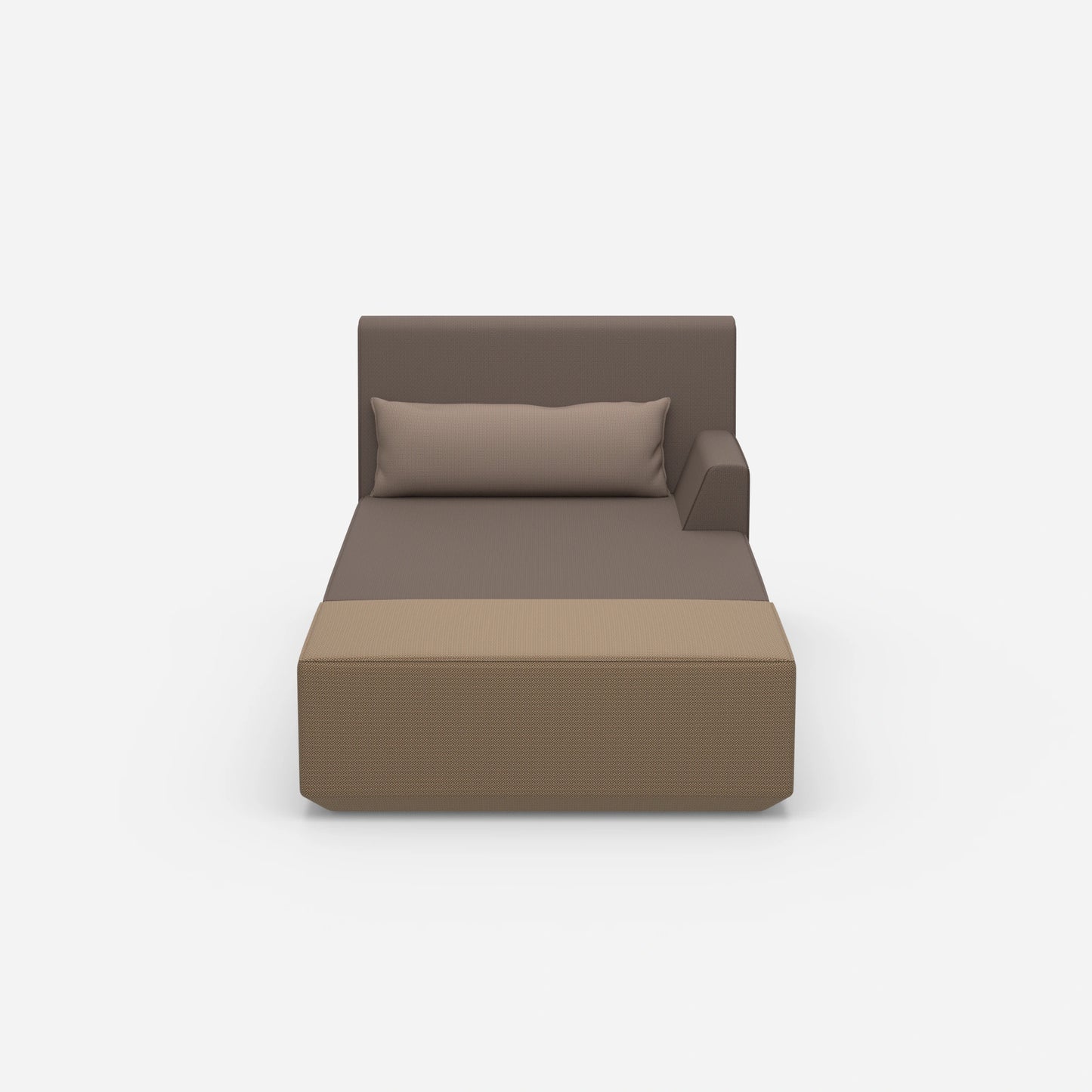 Modern chaise longue for sleeping 120 cm wide from the front