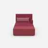 Modern chaise longue for sleeping 120 cm wide from the front