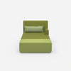 Modern chaise longue for sleeping 120 cm wide from the front