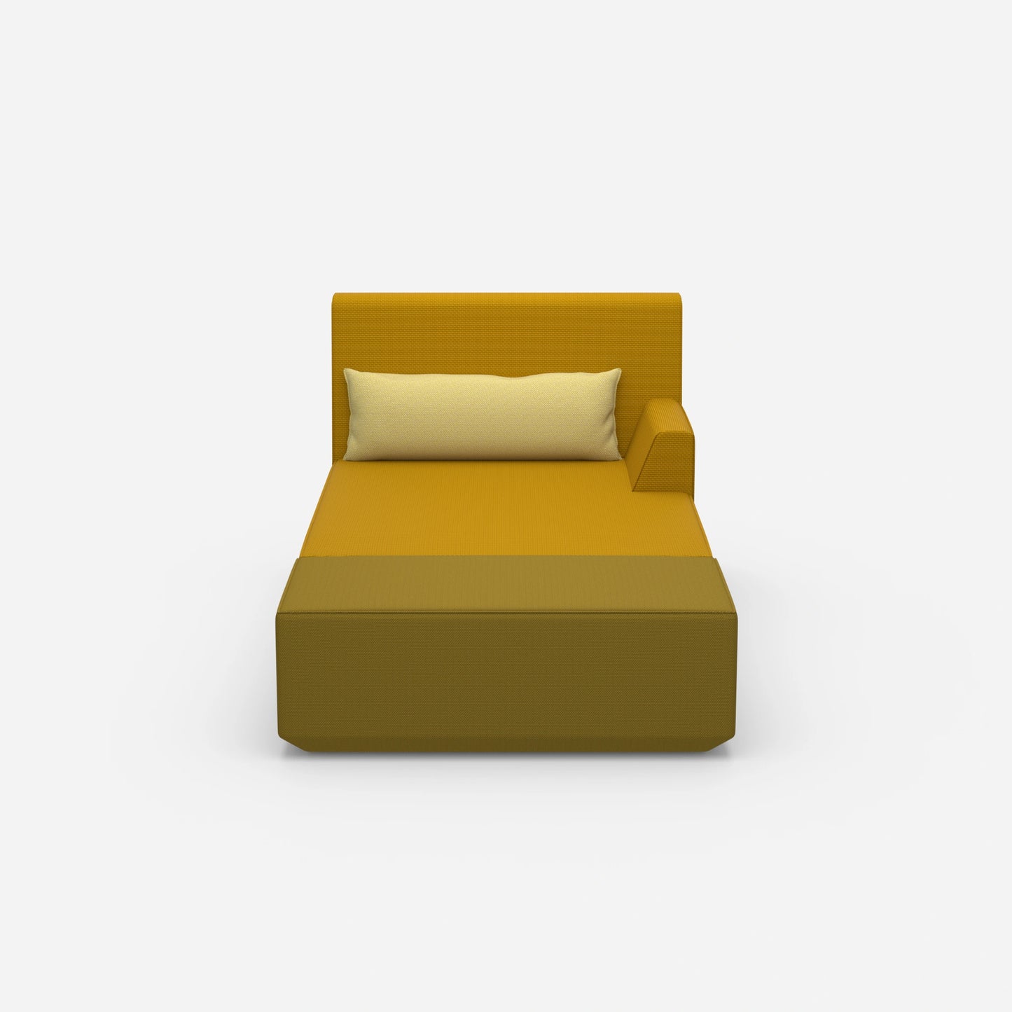 Modern chaise longue for sleeping 120 cm wide from the front