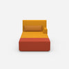 Modern chaise longue for sleeping 120 cm wide from the front