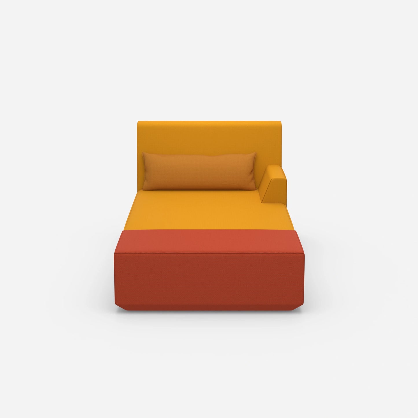 Modern chaise longue for sleeping 120 cm wide from the front