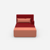 Modern chaise longue for sleeping 120 cm wide from the front