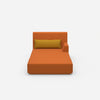 Modern chaise longue for sleeping from the front