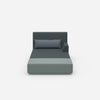 Modern chaise longue for sleeping from the front