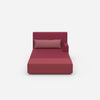 Modern chaise longue for sleeping from the front