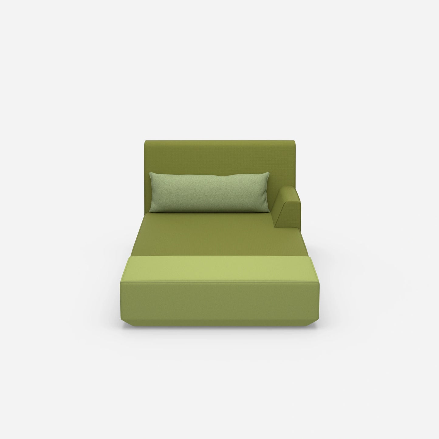 Modern chaise longue for sleeping from the front