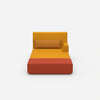 Modern chaise longue for sleeping from the front
