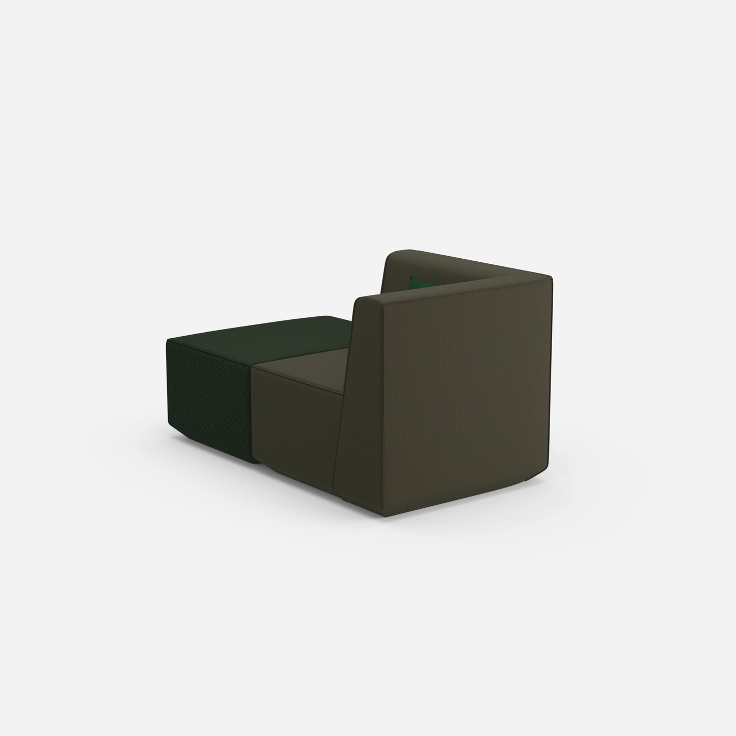 Modern TV armchair from behind