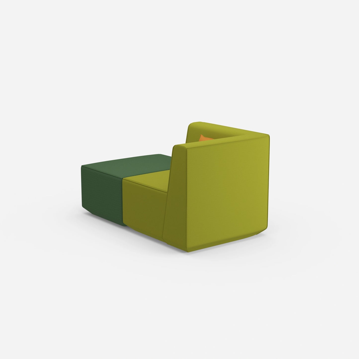 Modern TV armchair from behind
