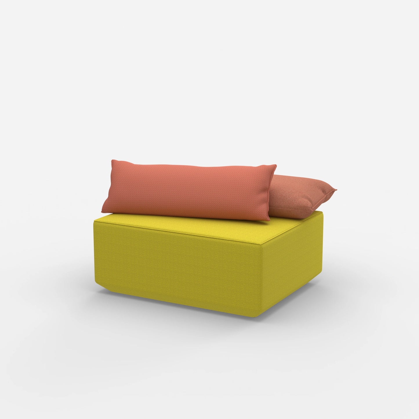 Modern yellow pouf from the side