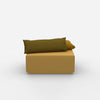 Modern yellow pouf from the front