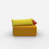 Modern yellow pouf from the front