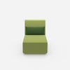 Modern longseat armchair with high backrest from the front