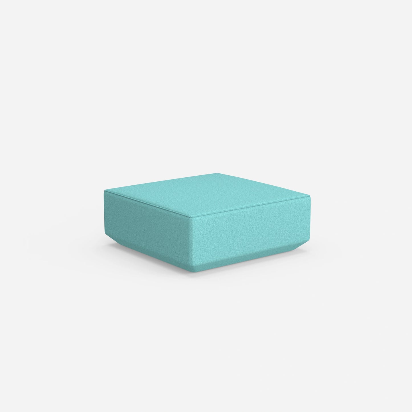 Modern pouf blue from behind