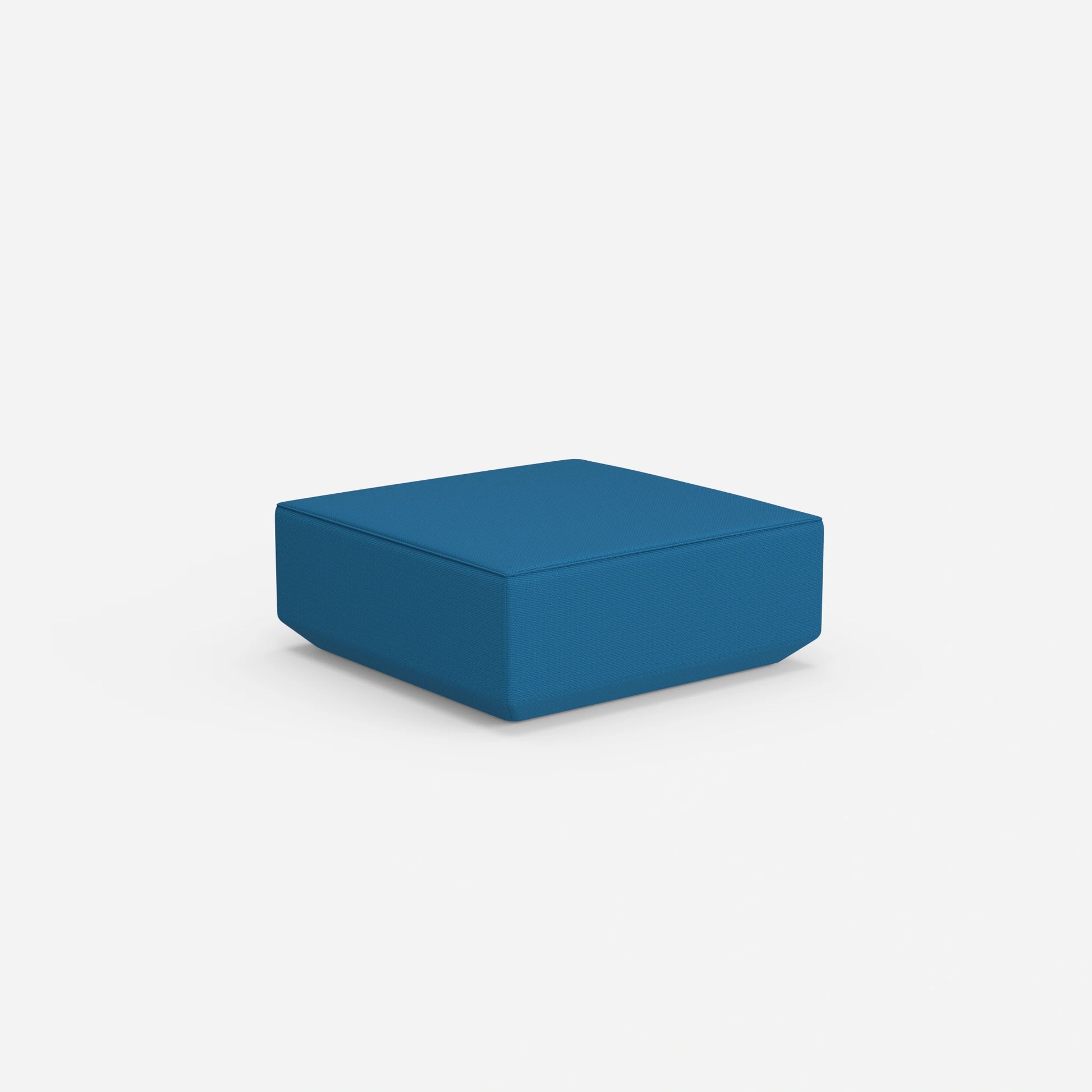 Modern pouf blue from behind