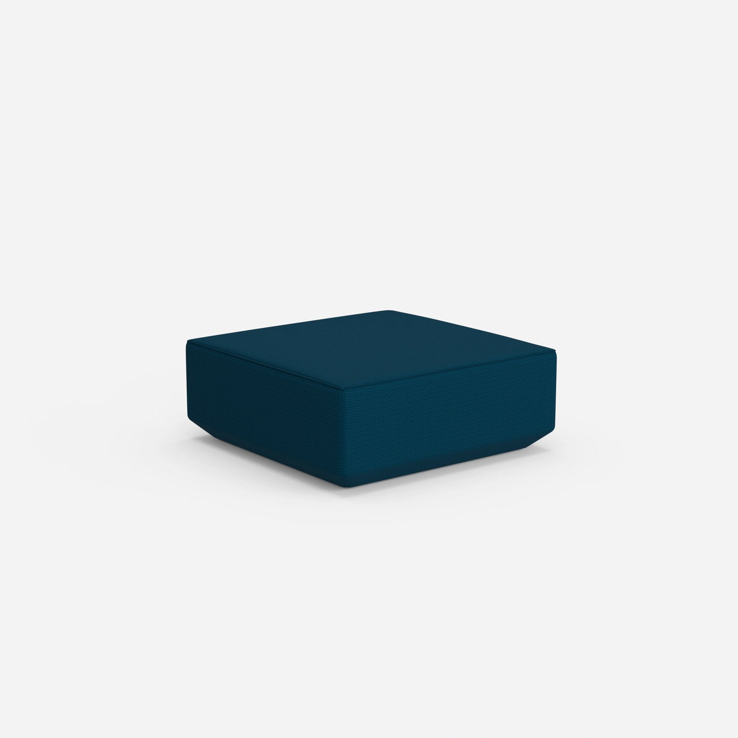 Modern pouf blue from behind