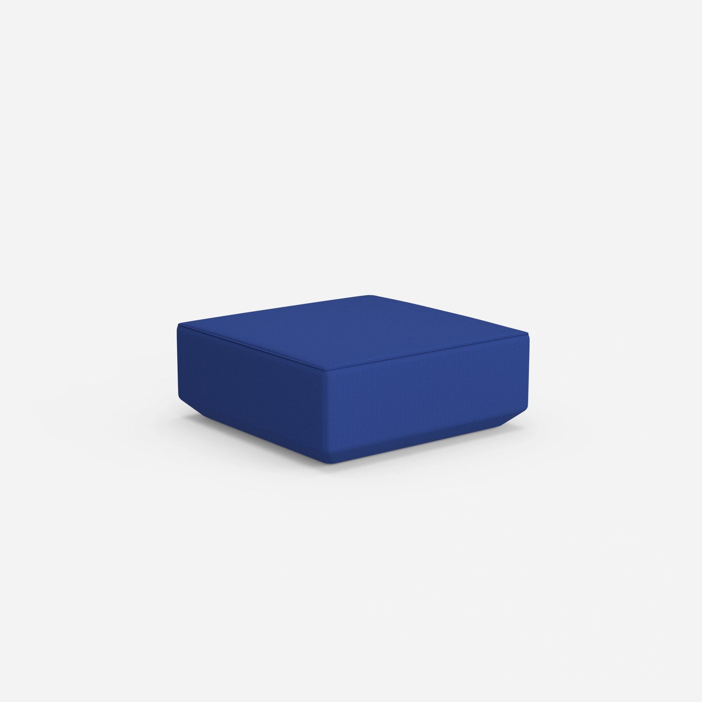 Modern pouf blue from behind