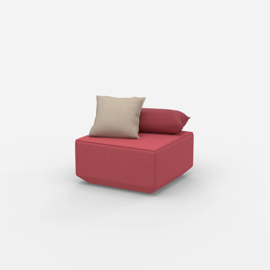 Modern pouf pink from the side