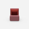 Modern armchair with high backrest from the front