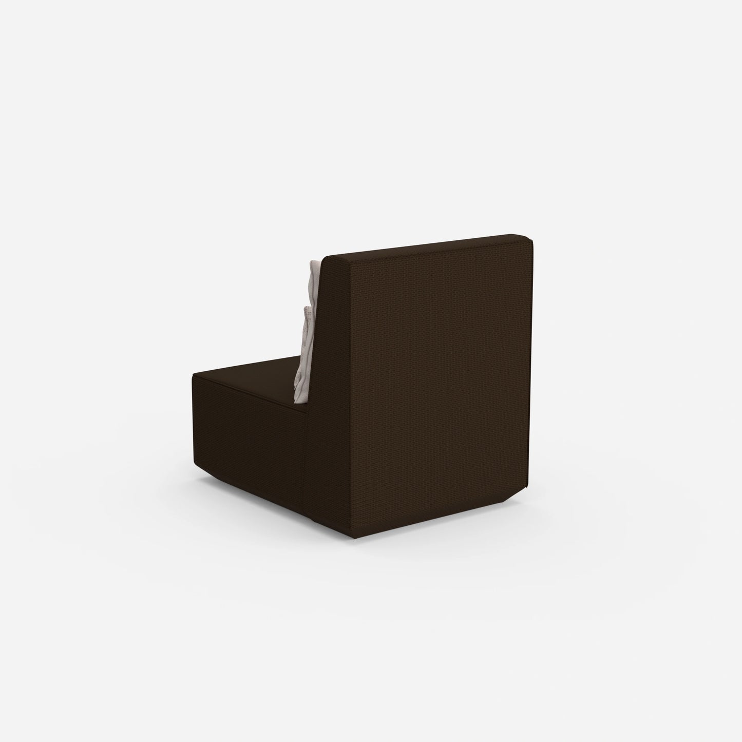 Modern armchair with high backrest from behind