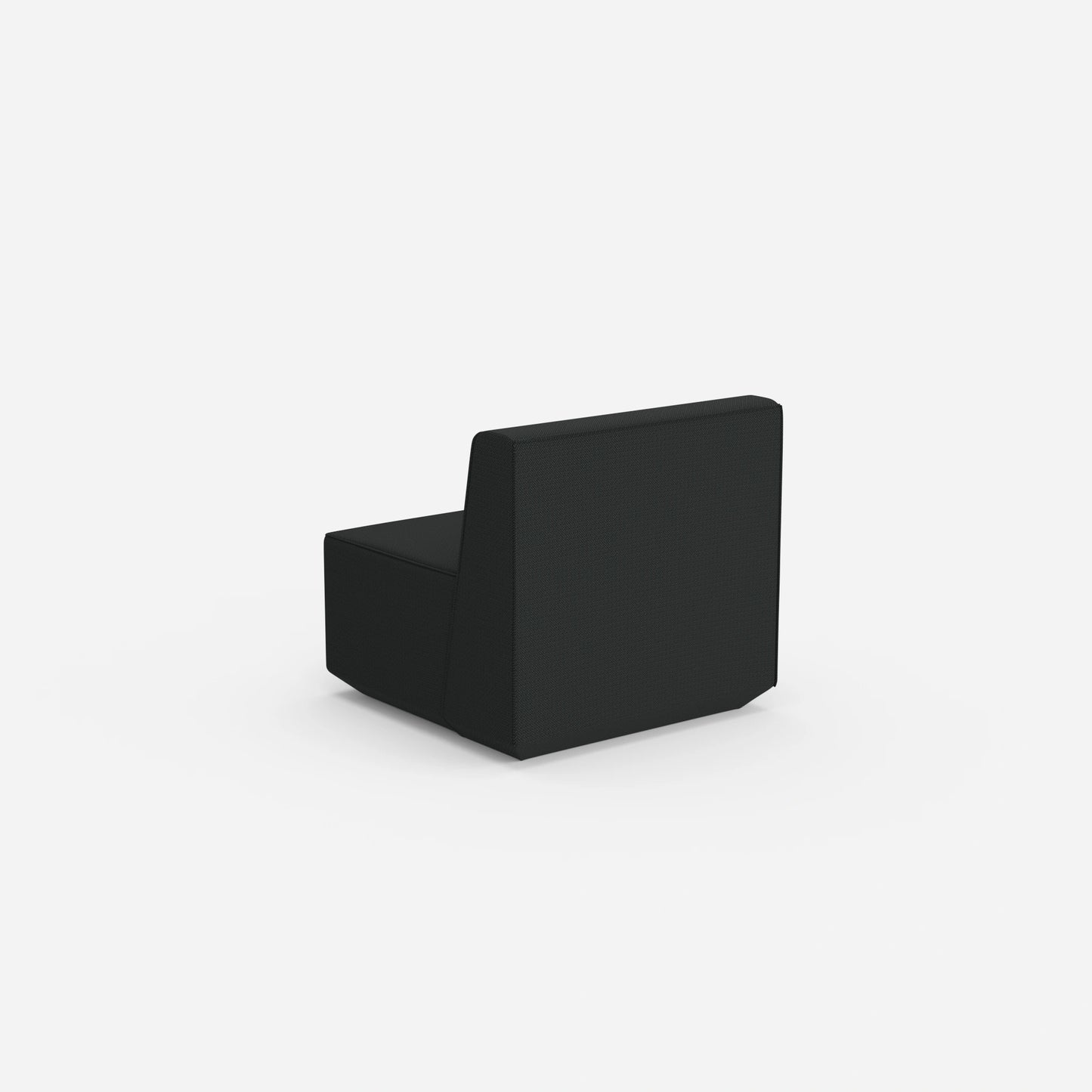 Modern armchair without backrest from behind