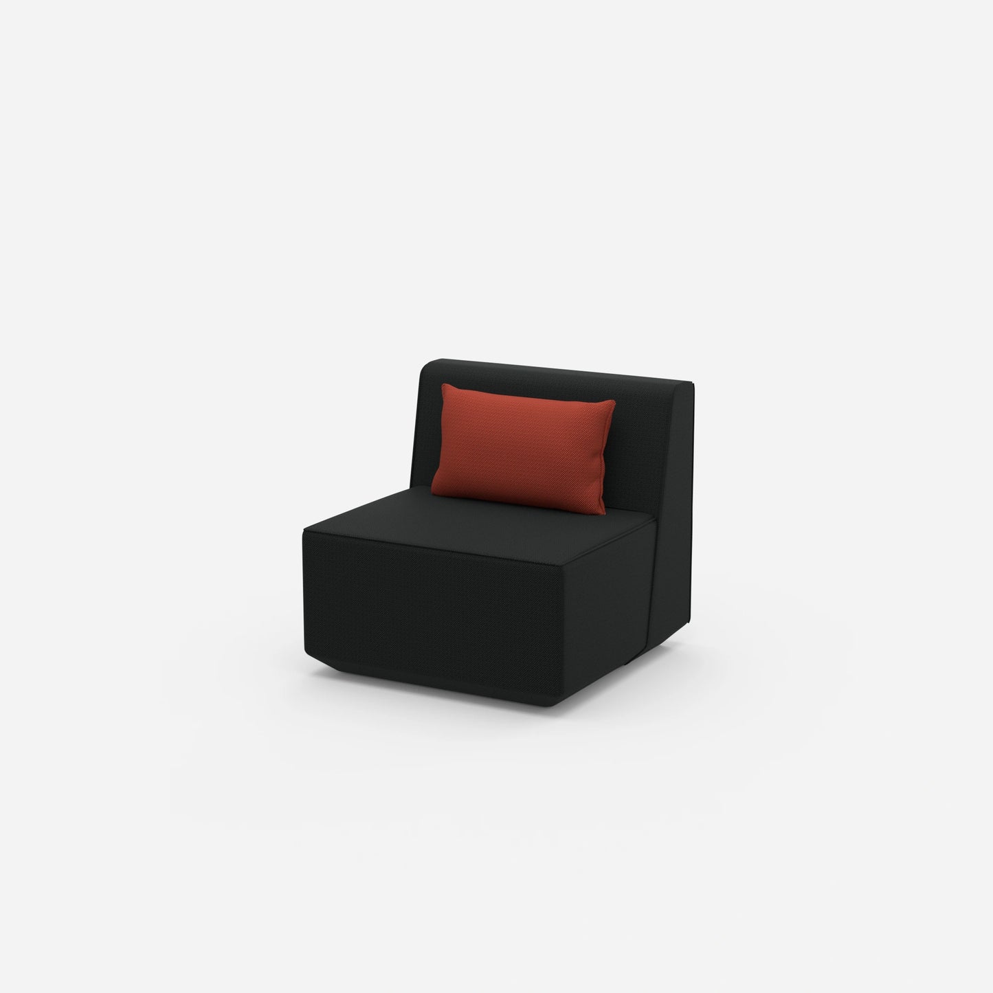 Modern armchair without backrest from the side