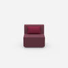 Modern armchair without backrest from the front