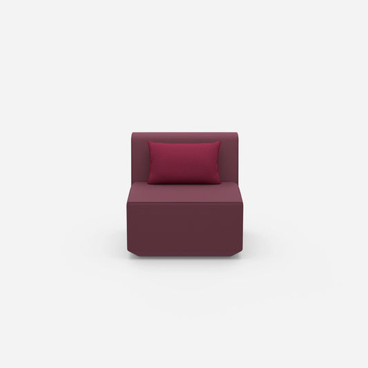Modern armchair without backrest from the front