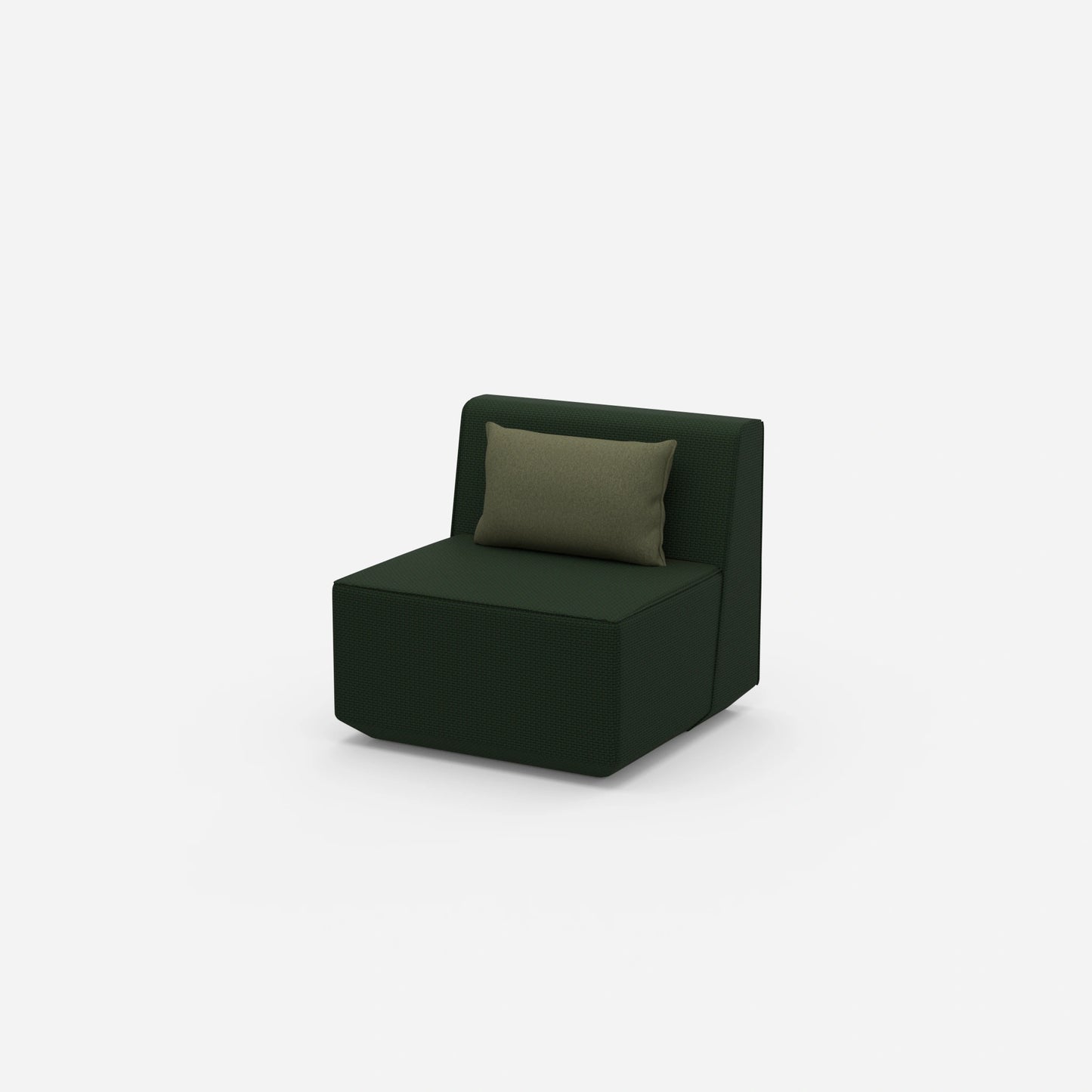 Modern armchair without backrest from the side