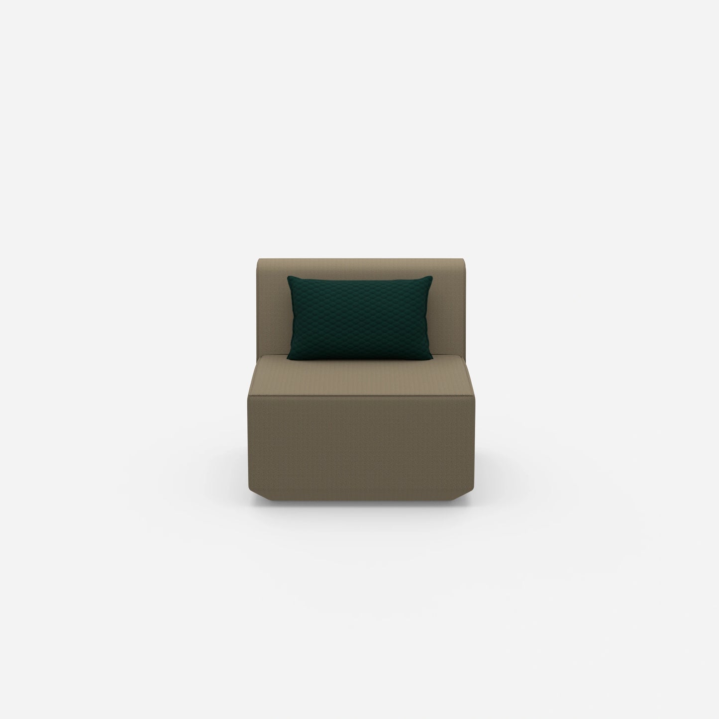 Modern armchair without backrest from the front