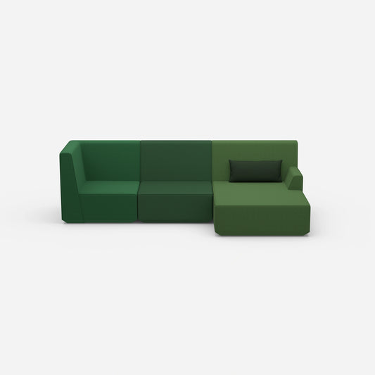 Modern wide corner sofa from the front