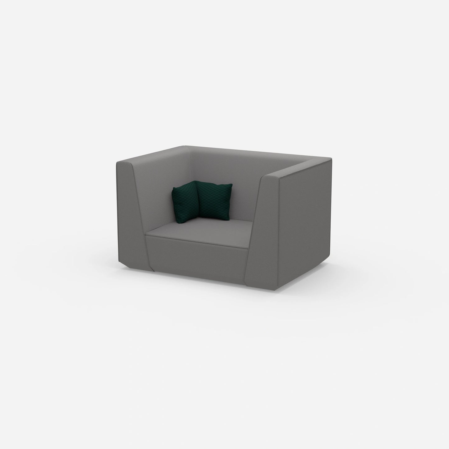 Modern two-seater modular sofa from the side