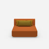 Modular wide chaise longue from the front