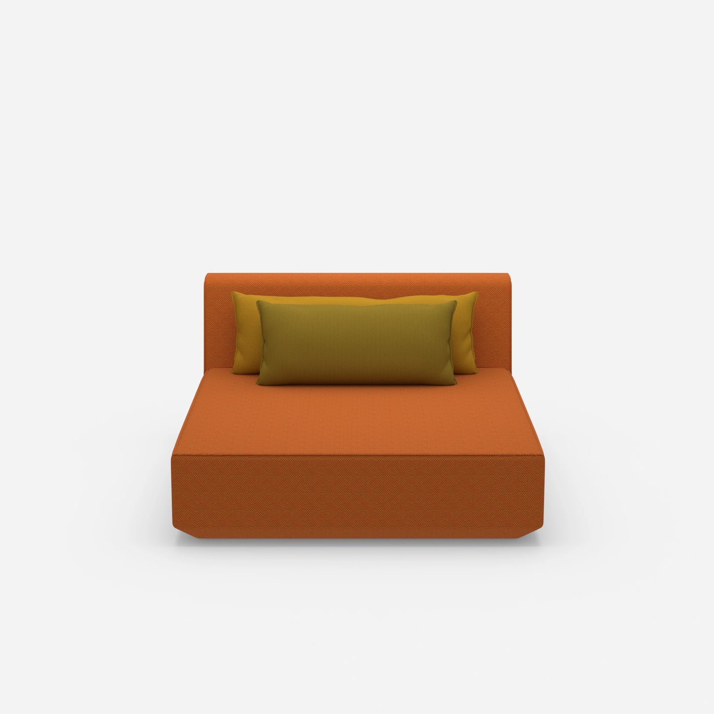 Modular wide chaise longue from the front